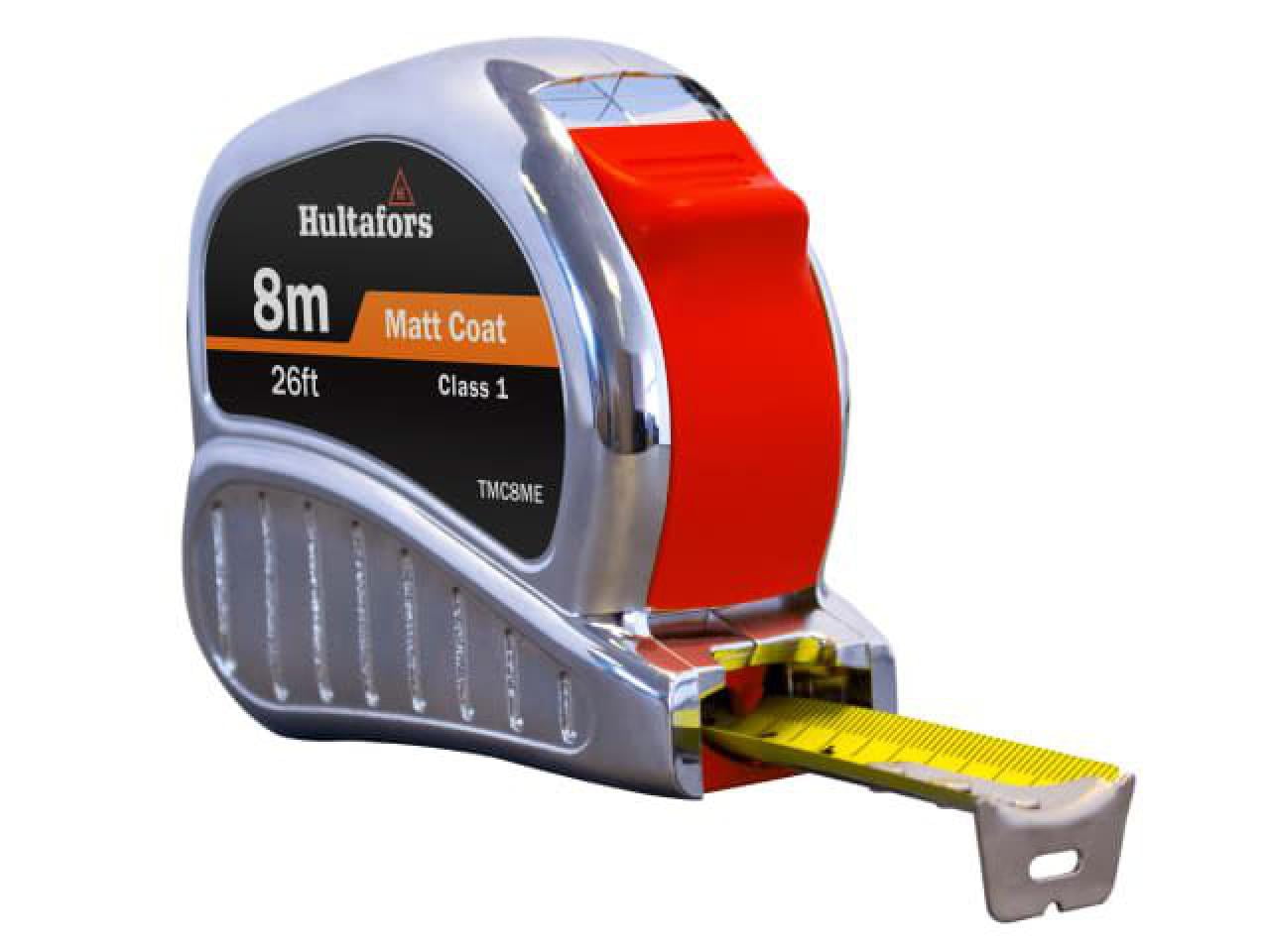 Hultafors - TM8ME Chrome Tri-Matic Pocket Tape 8m/26ft (Width 25mm)