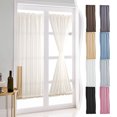 thumbnail image 1 of Hulucky French Door Window Curtains Rod Pocket Sliding Door Panel 40x25 Inches Polyester Solid Color for Furniture(Beige), 1 of 8