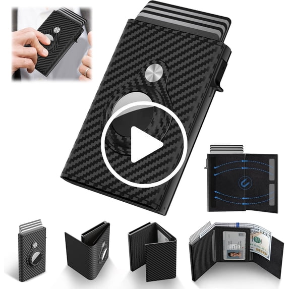 Hulucky Men's Slim Aluminum Alloy Card Wallet with Magnetic Closure Holds 13 Cards 50 Bills for Tools/Office(Multicolor)