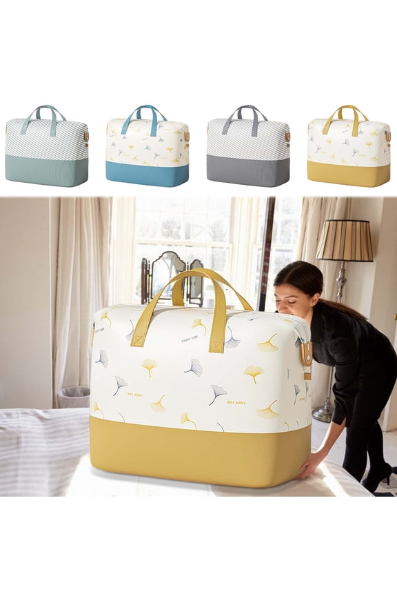 Non-woven Fabric Moving Bags ,75x20x62 cm,Packing Bags with Strong Handles & Zippers for Moving, Storage, Camping and Travel (Blue)