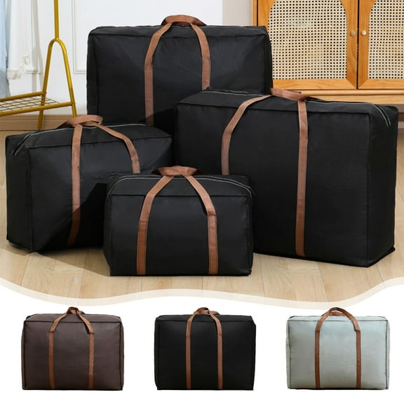 Hulucky Non-woven Fabric Moving Supplies ,48x30x25 cm,Packing Boxes for Moving with Strong Zipper & Comfortable Handles for College Dorm Room Supplies (Black)