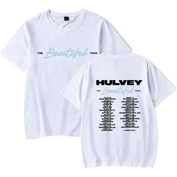 Hulvey Beautiful Tour Merch Short Sleeve T-shirt Unisex Fashion Crew Neck Top