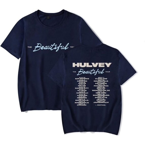 Hulvey Beautiful Tour Merch Short Sleeve T-shirt Unisex Fashion Crew Neck Top
