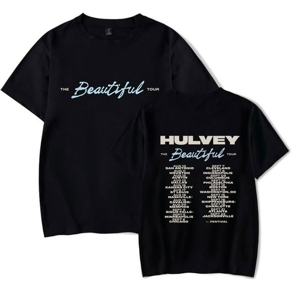 Hulvey Beautiful Tour Merch Short Sleeve T-shirt Unisex Fashion Crew Neck Top