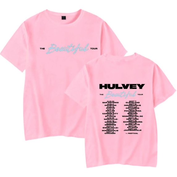 Hulvey Beautiful Tour Merch Short Sleeve T-shirt Unisex Fashion Crew Neck Top
