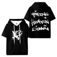 thumbnail image 1 of Hulvey Bring Heaven Down Hooded T-shirt Women Men Short Sleeve Tee Casual Fashion Tops, 1 of 2