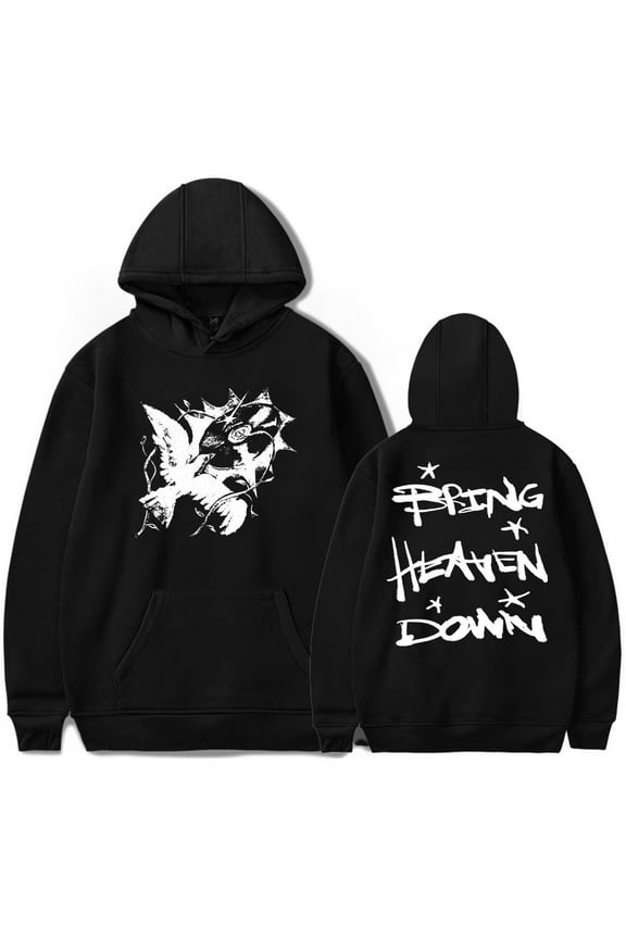 Hulvey Bring Heaven Down Hoodie Men Women Long Sleeve Hooded Sweatshirt Fashion Pullovers