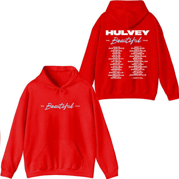 Hulvey Merch Beautiful Tour Hoodie Printed Hoodies Men Women Rapper Long Sleeve Pullover Top