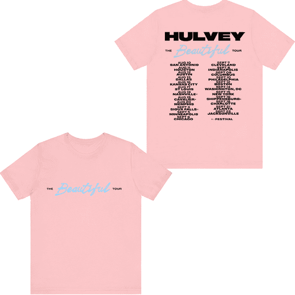 Hulvey Merch Beautiful Tour T-shirt Printed Shirt Men Women Rapper Tee Short Sleeve Crewneck Top