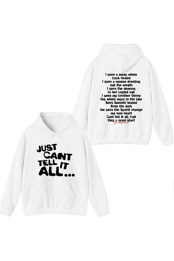 Hulvey Merch Just Can't Tell It All Hoodie Printed Hoodies Men Women Rapper Long Sleeve Pullover