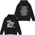 thumbnail image 1 of Hulvey Merch Just Can't Tell It All Hoodie Printed Hoodies Men Women Rapper Long Sleeve Pullover, 1 of 6