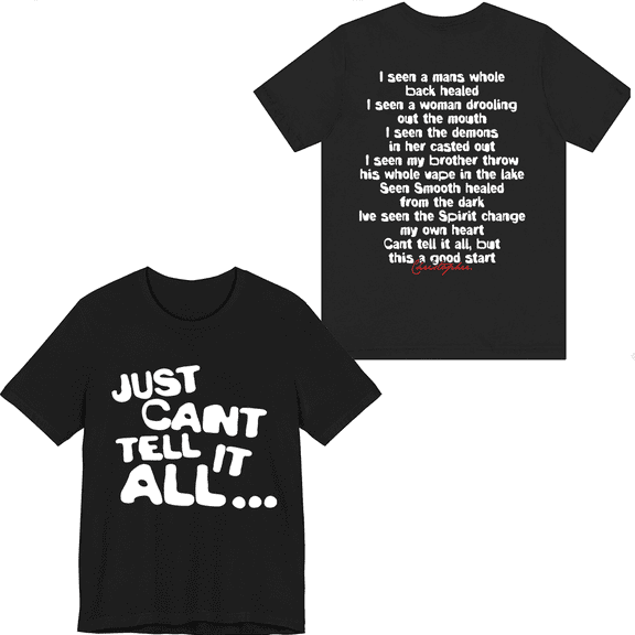 Hulvey Merch Just Can't Tell It All T-shirt Printed Shirt Unisex Rapper Tee Short Sleeve Top