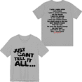 thumbnail image 1 of Hulvey Merch Just Can't Tell It All T-shirt Printed Shirt Unisex Rapper Tee Short Sleeve Top, 1 of 2