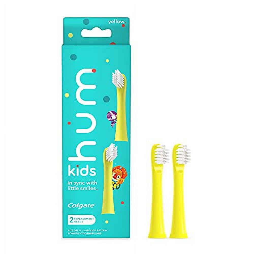 Hum Kids Powered Toothbrush Replacement Head, Yellow, 2 Count (Pack of
