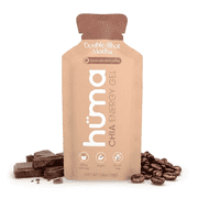 Huma Chia Energy Gel, Doubleshot Mocha, 24 Gels, 100mg Caffeine - Real Food, Stomach Friendly Energy Gels