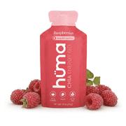 Huma Chia Energy Gel, Raspberry 12 Pack - Stomach Friendly, Real Food Energy Gels for Endurance Exercise