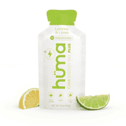 Huma Plus - Chia Energy Gel, Lemons & Limes, 12 Gels, 25mg Caffeine - Double Electrolytes, Real Food, Stomach Friendly Energy Gels