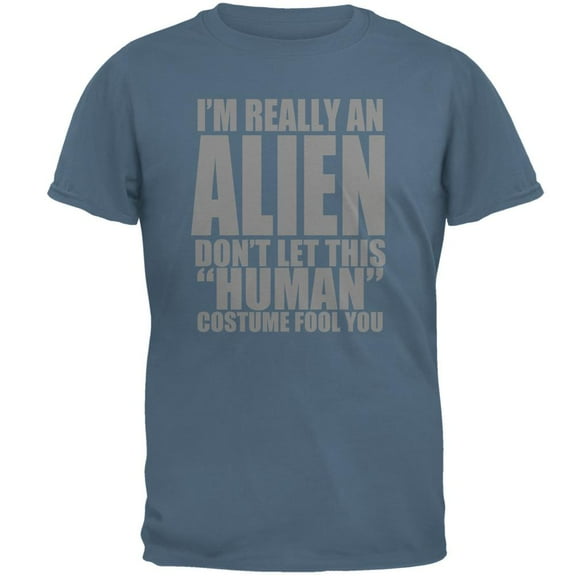 Human Alien Costume Mens T Shirt Indigo Blue 2XL