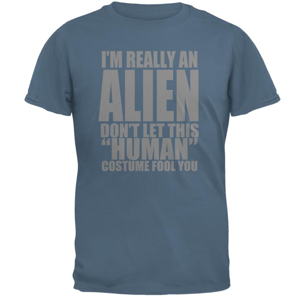 Human Alien Costume Mens T Shirt Indigo Blue X-LG - Walmart.com