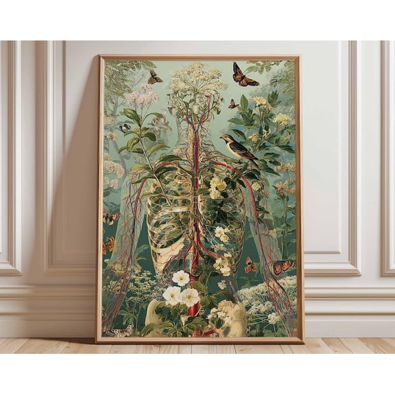 Human Anatomy Body Wall Art Print, Unframed Paper Poster 8x10in