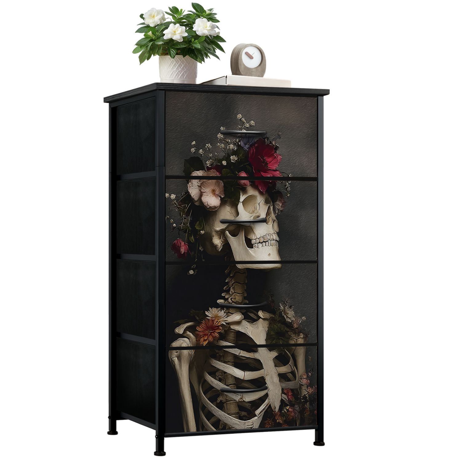 Skeleton Drawers Human Anatomy Dresser for Bedroom with 4 Storage Drawers Skeleton ...