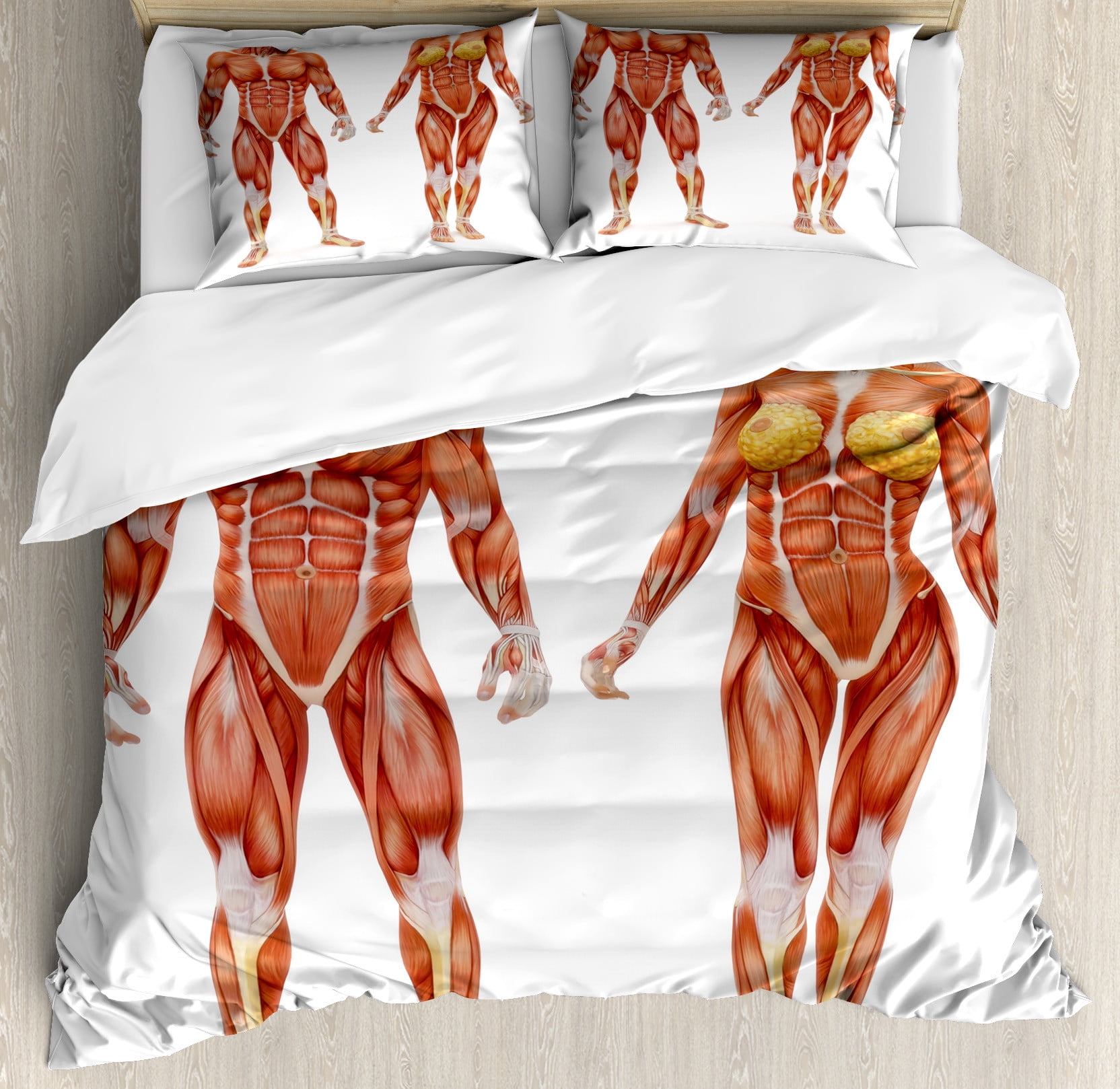 California King Coral Cotton Duvet Cover Set