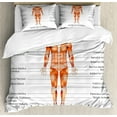 thumbnail image 1 of Human Anatomy Duvet Cover Set, Muscle System Diagram of Man Body Features Biological Elements Scheme Image, Decorative 3 Piece Bedding Set with 2 Pillow Shams, Queen Size, Coral, by Ambesonne, 1 of 3