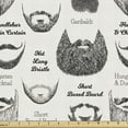 thumbnail image 1 of Ambesonne Anatomy Fabric by the Yard Upholstery, Various Beard and Mustaches, 2 Yards, White and Dark Grey, 1 of 4