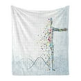 thumbnail image 1 of Human Anatomy Soft Flannel Fleece Blanket, Digital Psychedelic Molecule Body of Human DNA Genetic Helix Life Art Design, Cozy Plush for Indoor and Outdoor Use, 60" x 80", Pale Blue, by Ambesonne, 1 of 6