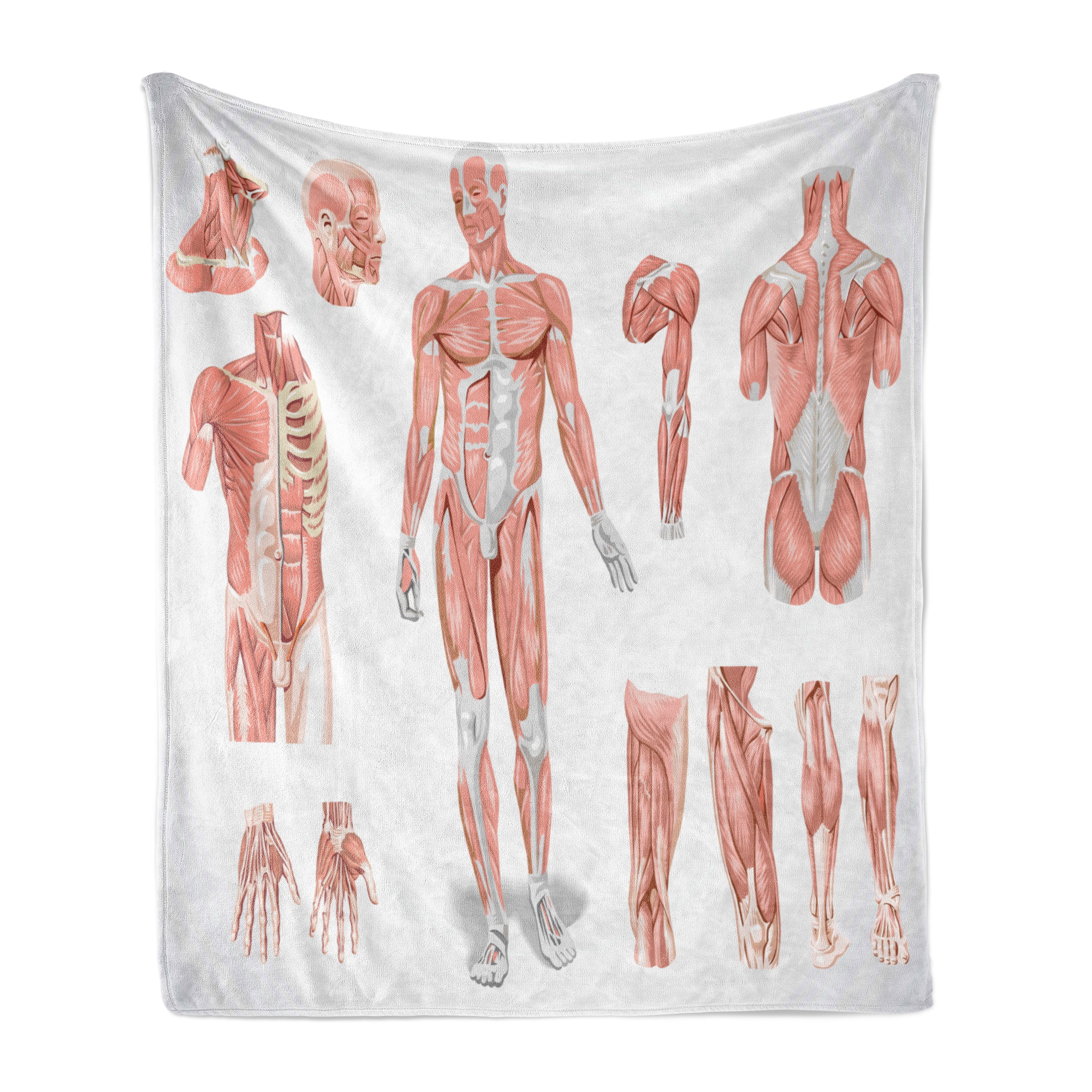 Human Anatomy Soft Flannel Fleece Throw Blanket, Inner Muscle