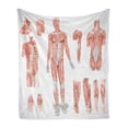 thumbnail image 1 of Human Anatomy Soft Flannel Fleece Throw Blanket, Inner Muscle System Skin Structure with Cells Biology Health Display, Cozy Plush for Indoor and Outdoor Use, 50" x 70", Coral Grey, by Ambesonne, 1 of 5