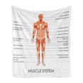thumbnail image 1 of Human Anatomy Soft Flannel Fleece Throw Blanket, Muscle System Diagram of Man Body Features Biological Elements Heath Image, Cozy Plush for Indoor and Outdoor Use, 50" x 60", Coral, by Ambesonne, 1 of 5