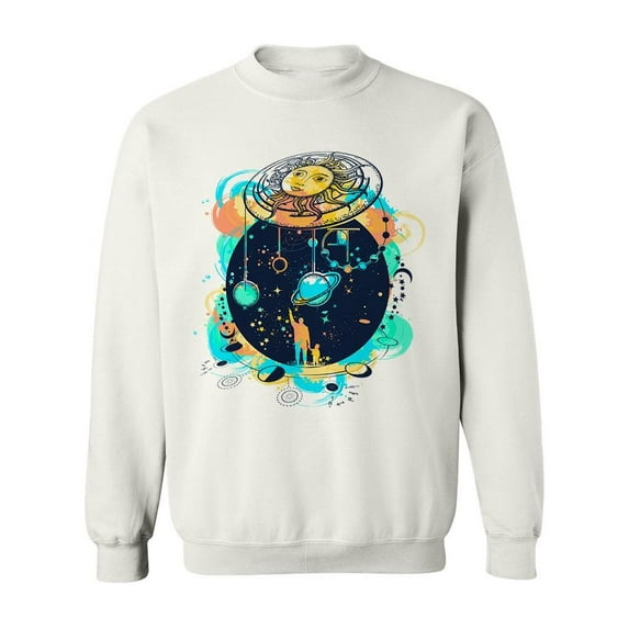 Human And Universe Design Sweatshirt Men -Image by Shutterstock, Male XX-Large