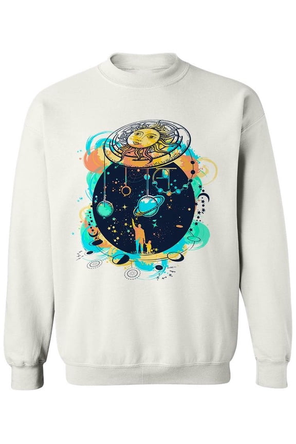 Human And Universe Design Sweatshirt Men -Image by Shutterstock, Male x-Large