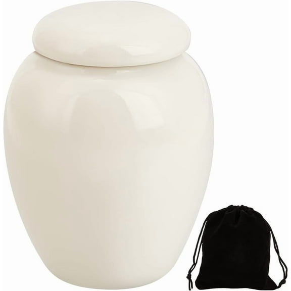 Human Ash Urn Small Cremation Urns Memorial Pet Animal Human Ashes Holder Mini Ceramic Burial Funeral Keepsake Urns Container Jar for Male Female Cat Rabbit White 2.11 x 1.65 inch for DIY