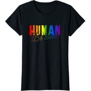 Human Be Kind Rainbow Flag LGBT Pride Short Seelve T-Shirt