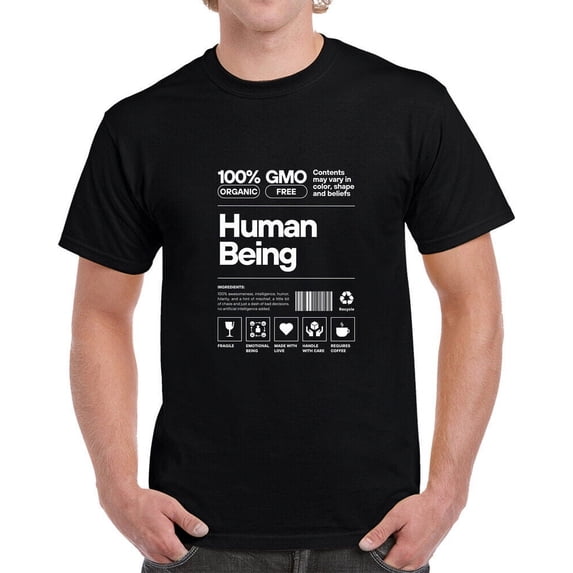 Human Being Organic Crunchy Girl Joke White Text T Shirt - Walmart.com