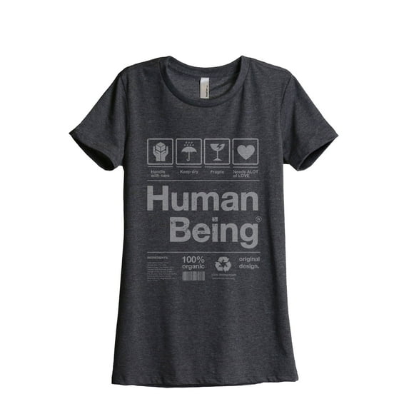 Human Being Women's Fashion Relaxed T-Shirt Tee Charcoal Grey X-Large