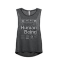 thumbnail image 1 of Human Being Women's Fashion Sleeveless Muscle Workout Yoga Tank Top Charcoal Grey Small, 1 of 3
