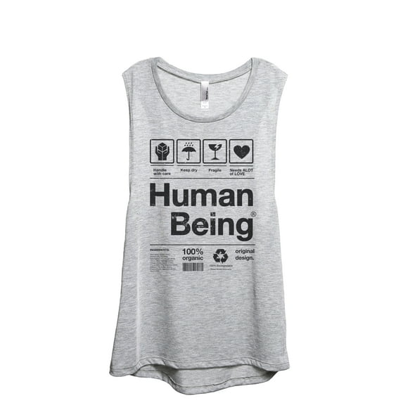 Human Being Women's Fashion Sleeveless Muscle Workout Yoga Tank Top Sport Grey 2X-Large