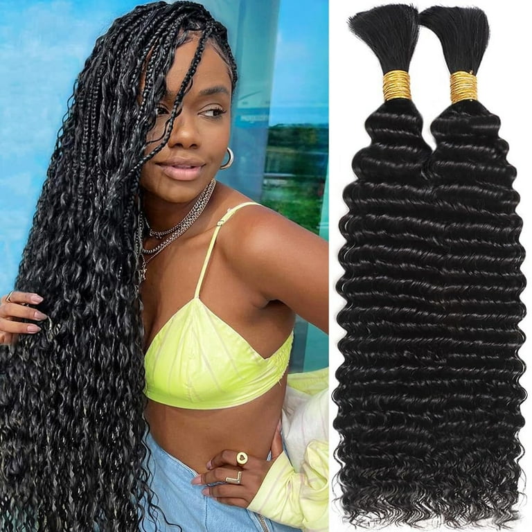 Human Braiding Hair for Boho Braids 110g 20 Inch Deep Water  display picture 1