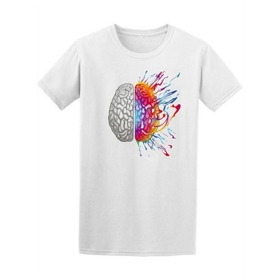 Human Brain Colorful Splash T-Shirt Men -Image by Shutterstock, Male 3X-Large