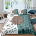 thumbnail image 1 of Human Brain Duvet Cover Set For Boy Child Students Microfiber Music Art Quilt Cover Decor Math Scien, 1 of 5