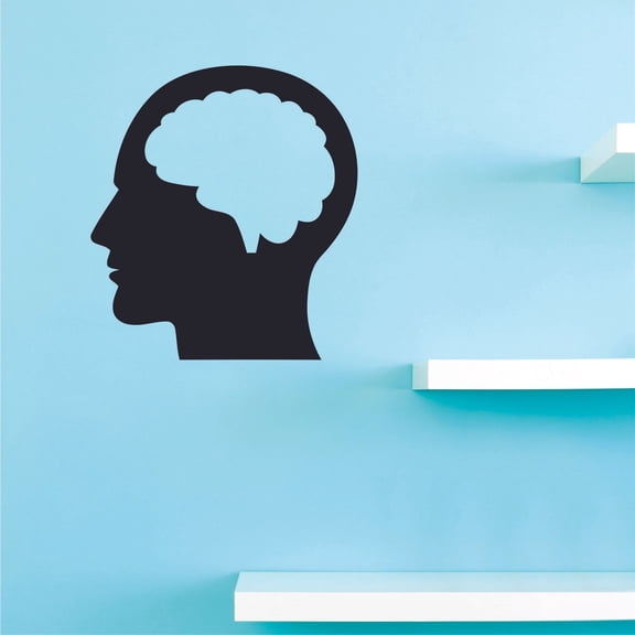 Human Brain Head Knowledge Thinking Cartoon Wall Sticker Art Decal for Girls Boys Children Room Bedroom Nursery Kindergarten House Fun Home Decor Stickers Wall Art Vinyl Decoration Size (10x8 inch)