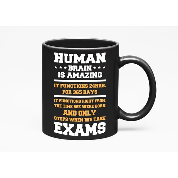 Human Brain Is Amazing Funny Clever, Black 11oz Ceramic Mug