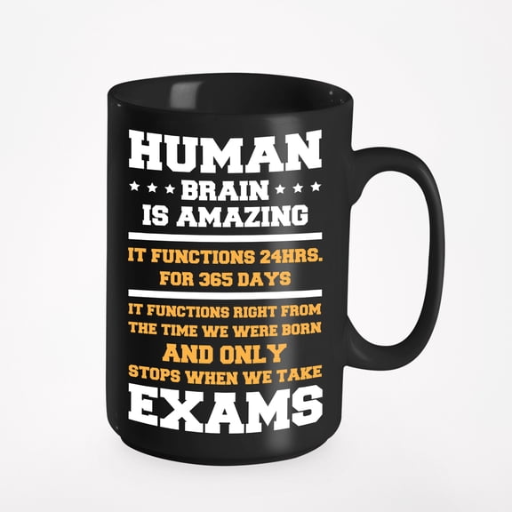 Human Brain Is Amazing Funny Clever, Black 15oz Ceramic Mug