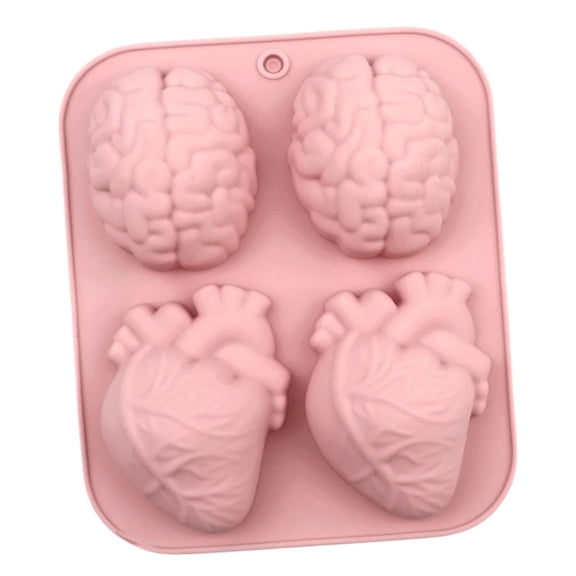 Human Brain Shaped Silicone Baking Mold, Organ-Style Tray for Bread Cake Candy Butter Cookies, Includes 1 Brain Mold