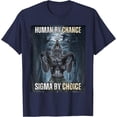 thumbnail image 1 of Human By Chance Sigma By Choice Cool Funny Wolf Meme Unisex T-Shirt for Men Women Kids Toddler, 1 of 5
