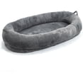 thumbnail image 1 of Human Dog Bed for Adult, Giant Extra Large Memory Foam Human Size Pet Bed for People, Fluffy Plush Dog Bed for Human with Storage Pocket Cover Portable Handle Non-Slip Bottom, 1 of 9