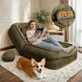 thumbnail image 1 of Human Dog Bed-Lazy Sofa Chair, 5-Position Adjustable Bean Bag with Massage Pillow, Multi-Functional Floor Sofa Bed for Adults & Pets,Couch for Living Room, 1 of 8